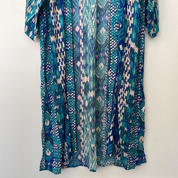 Evereve | Sienna Wrap Kimono Longline Cardigan Robe Blue XS Small Medium Large - Picture 3 of 8